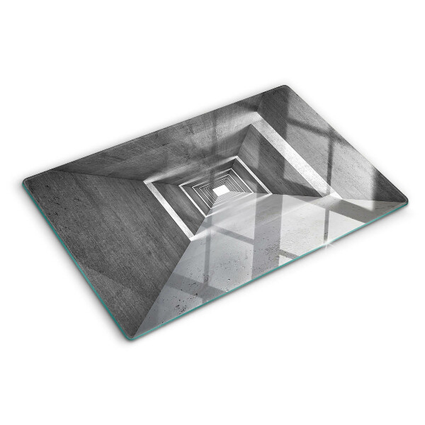 Glas Schneidebrett mit architektonischem Tunnelmotiv in Grautönen