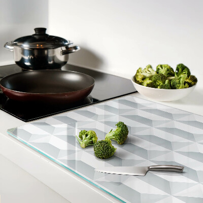 Schneidebrett Glas mit 3D-Würfelgeometrie