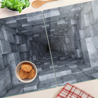 Glas schneidebrett Illusion eines tiefen Lochs