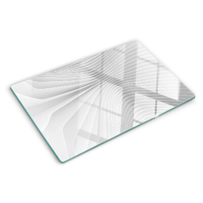 Schneidebrett Glas mit wellen- und linienmuster in Grautönen