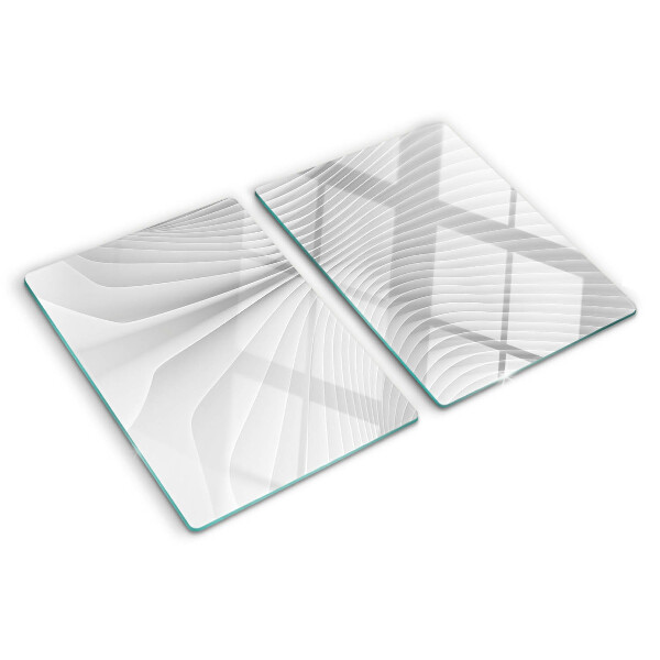 Schneidebrett Glas mit wellen- und linienmuster in Grautönen
