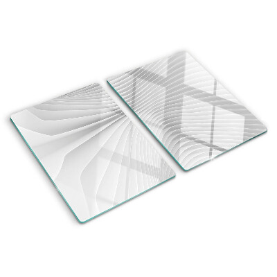 Schneidebrett Glas mit wellen- und linienmuster in Grautönen