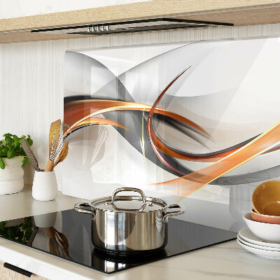 Schneidebrett glas Abstrakte Wellen in Goldtönen