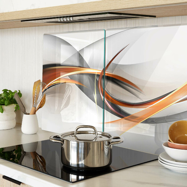 Schneidebrett glas Abstrakte Wellen in Goldtönen