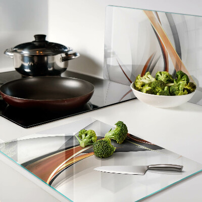 Schneidebrett glas Abstrakte Wellen in Goldtönen