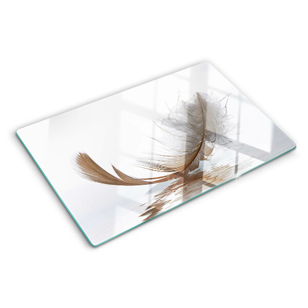 Schneidebrett glas Eine Feder gegen das Wasser