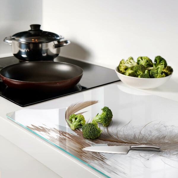 Schneidebrett glas Eine Feder gegen das Wasser