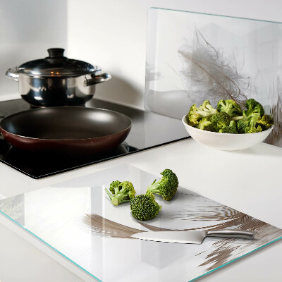 Schneidebrett glas Eine Feder gegen das Wasser