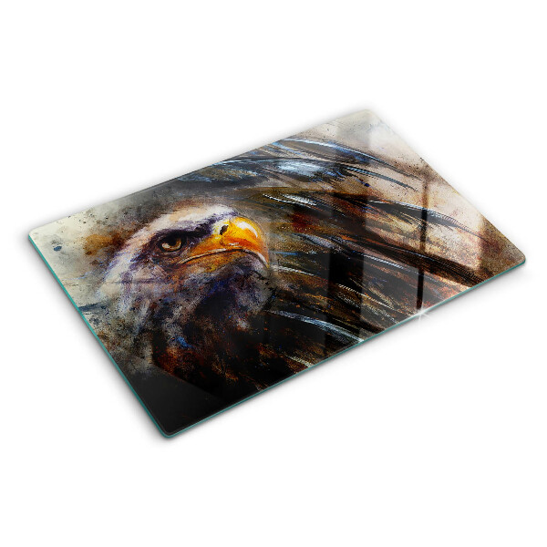 Glas-Schneidebrett mit dem Motiv ‚Adler in Bewegung‘