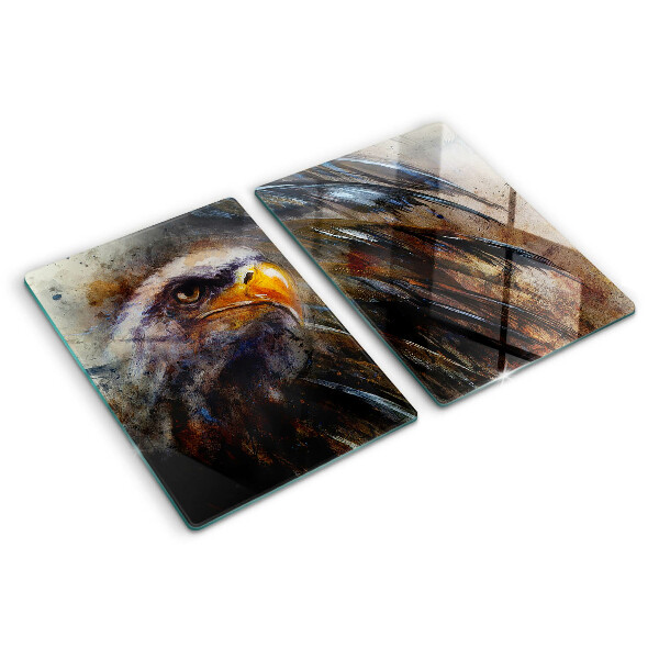 Glas-Schneidebrett mit dem Motiv ‚Adler in Bewegung‘