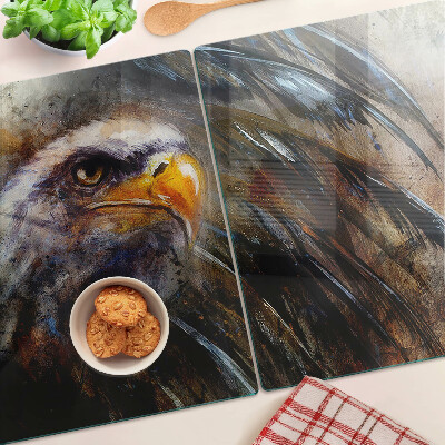 Glas-Schneidebrett mit dem Motiv ‚Adler in Bewegung‘