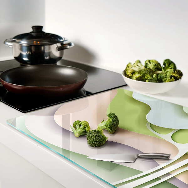 Schneidebrett glas Abstrakte Wellen in Pastellfarben