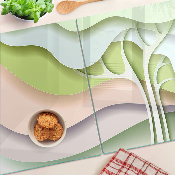 Schneidebrett glas Abstrakte Wellen in Pastellfarben