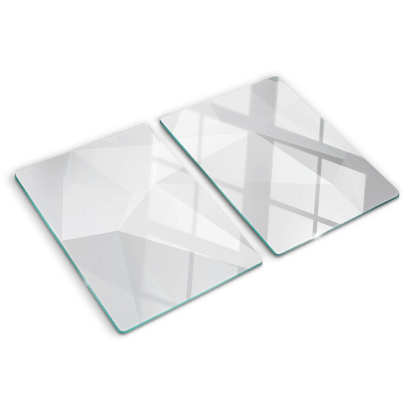 Glas-Schneidebrett mit geometrischem Muster in Grautönen
