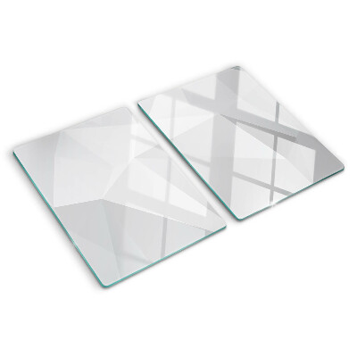 Glas-Schneidebrett mit geometrischem Muster in Grautönen