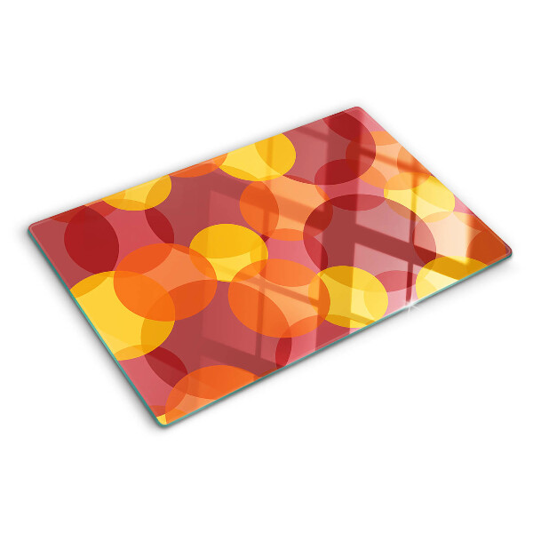 Schneidebrett glas Bunte Kreise in warmen Tönen