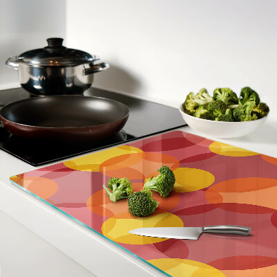 Schneidebrett glas Bunte Kreise in warmen Tönen