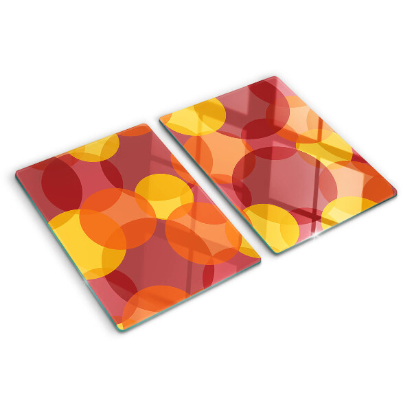 Schneidebrett glas Bunte Kreise in warmen Tönen