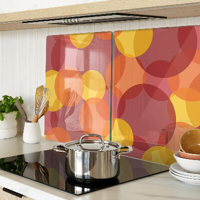 Schneidebrett glas Bunte Kreise in warmen Tönen