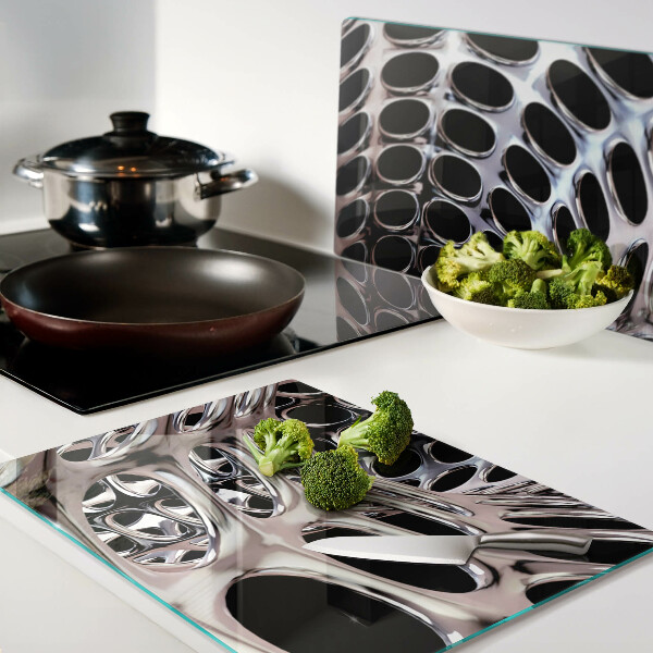 Schneidebrett mit abstrakter Netzstruktur