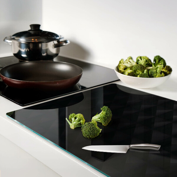 Schneidebrett glas Geometrische Muster in Schwarztönen