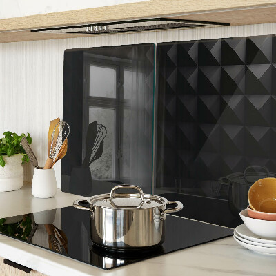 Schneidebrett Glas mit geometrischem Muster in Schwarztönen