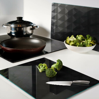 Schneidebrett glas Geometrische Muster in Schwarztönen