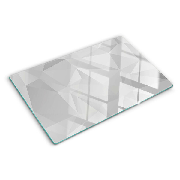 Schneidebrett Glas mit geometrischem Muster in Grautönen