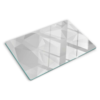 Schneidebrett Glas mit geometrischem Muster in Grautönen