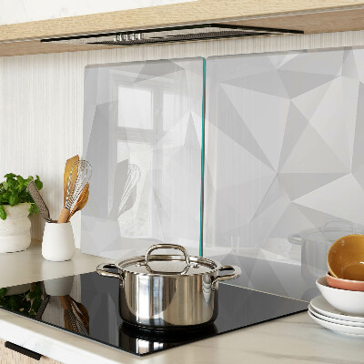 Schneidebrett Glas mit geometrischem Muster in Grautönen