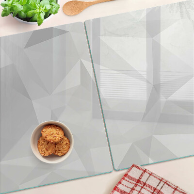 Schneidebrett Glas mit geometrischem Muster in Grautönen