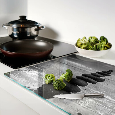 Glas schneidebrett Strandsteine ​​in Schwarzweiß