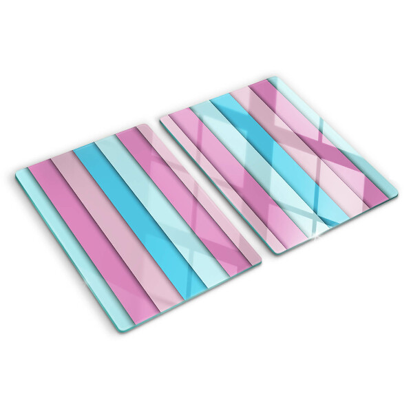 Glas-Schneidebrett mit geometrischem Pastellmotiv