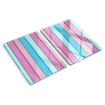 Glas-Schneidebrett mit geometrischem Pastellmotiv