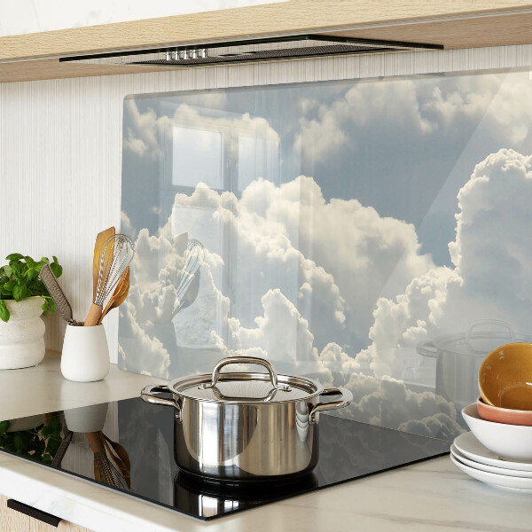 Schneidebrett Glas mit Motiv „Wolken am Himmel“