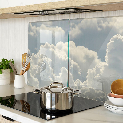 Schneidebrett Glas mit Motiv „Wolken am Himmel“