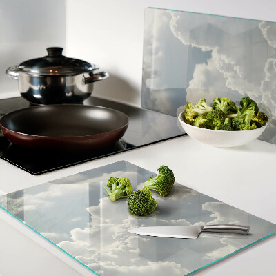 Schneidebrett glas Wolken am Himmel