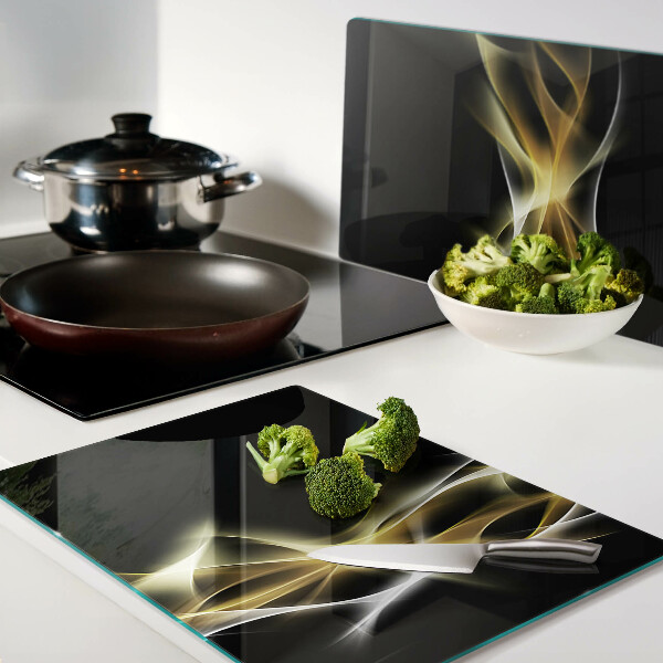 Glas schneidebrett Eine Lichtwelle in Goldtönen