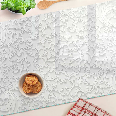 Schneidebrett glas Blumenmuster mit Wellen
