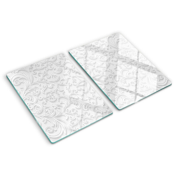 Schneidebrett glas Blumenmuster mit Wellen