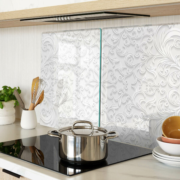 Schneidebrett glas Blumenmuster mit Wellen