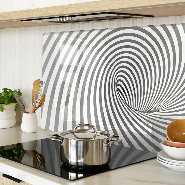 Glas-Schneidebrett mit optischem Spiralmotiv