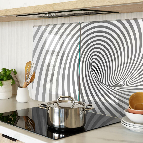 Glas-Schneidebrett mit optischem Spiralmotiv