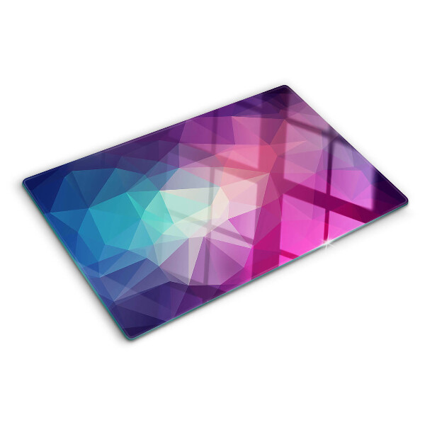 Schneidebrett mit geometrischem Muster in Rosa- und Blautönen