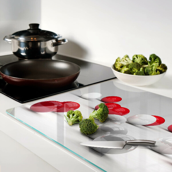 Schneidebrett glas Rote und weiße Bälle