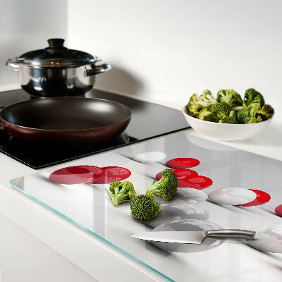 Schneidebrett glas Rote und weiße Bälle