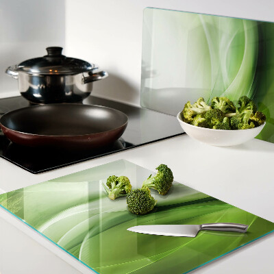 Glas schneidebrett Grüne Wellen und Farbverläufe