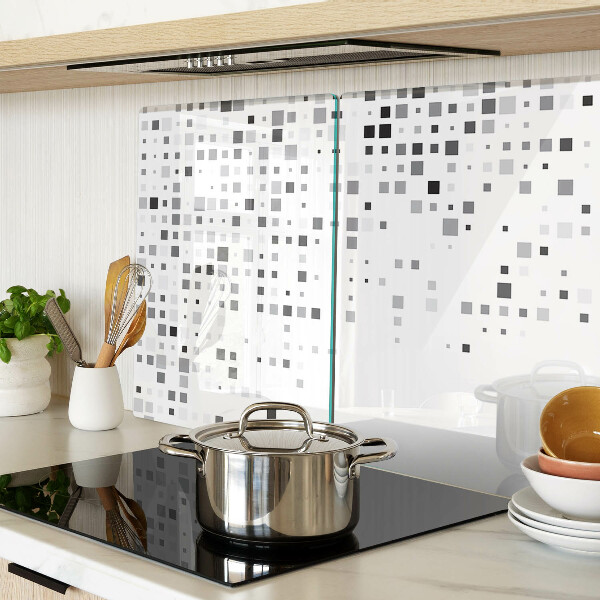 Glas-Schneidebrett mit geometrischem Muster in Grautönen