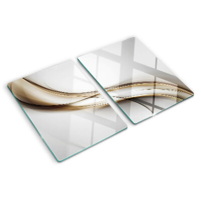 Schneidebrett mit wellenförmigem Muster in Beigetönen