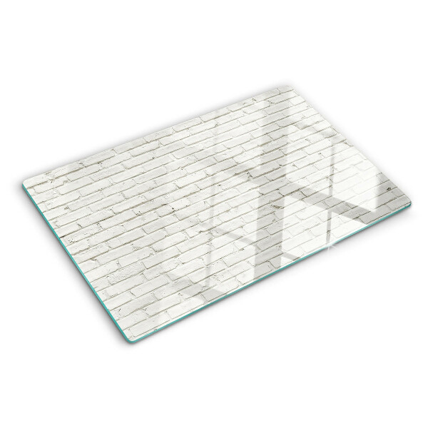 Schneidebrett glas Weiße Backsteinmauer